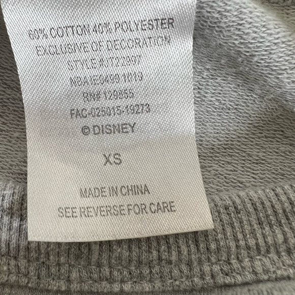 Disney Parks Womens Mickey Sweatshirt Gray Long Sleeve Stitched Spell Out XS - Picture 3 of 5